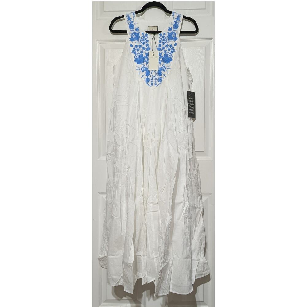 Tuckernuck White Cyprus Maxi Dress Large Floral Embroidered NWT Summer Vacation - Picture 10 of 10